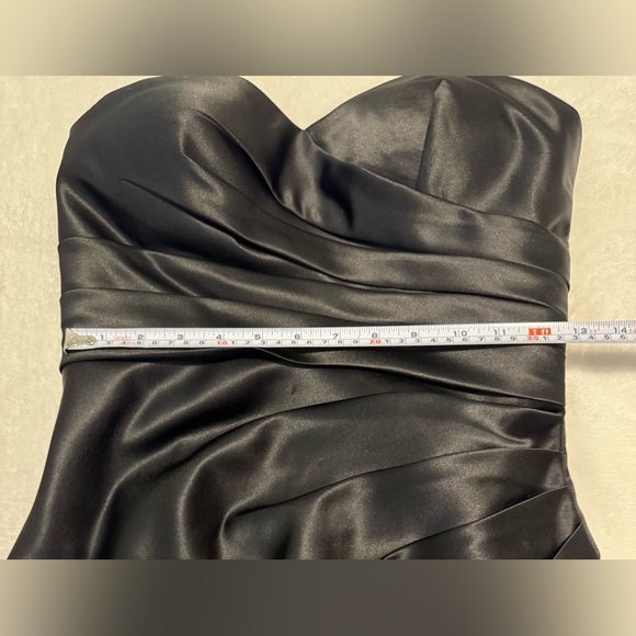 NEW Bill Levkoff Black Satin Strapless Cocktail Party Evening Prom Dress Size 6 - Picture 8 of 9
